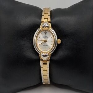 Sarah Coventry Supreme Heart Watch Sunburst Dial Diamond Accent Quartz